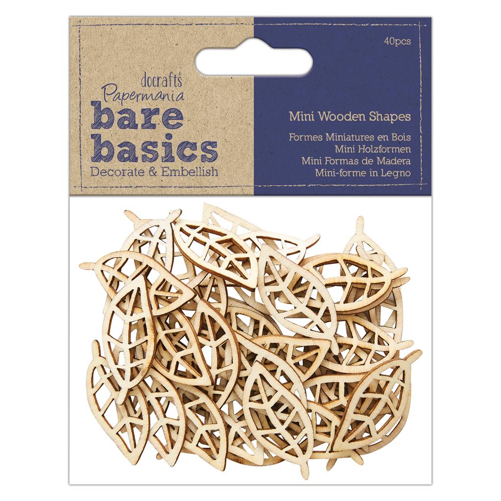 Bare Basics Wooden Shapes - Leaf (40pc)