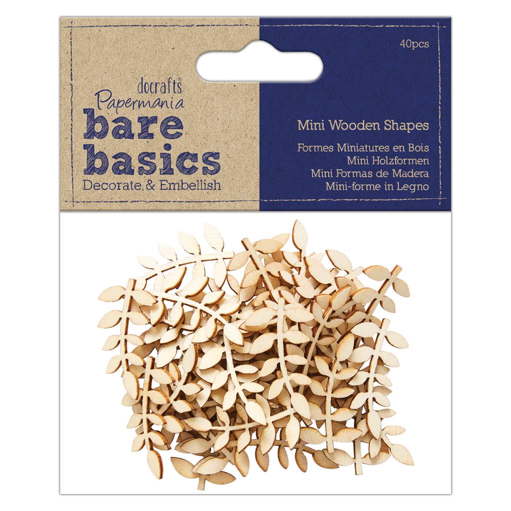 Bare Basics Wooden Shapes - Vine Leaf (40pc)