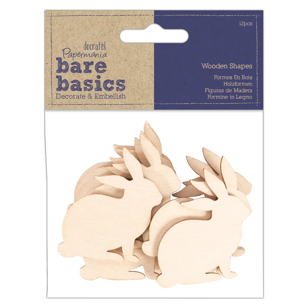 Bare Basics Wooden Shapes - Rabbits (12pk)
