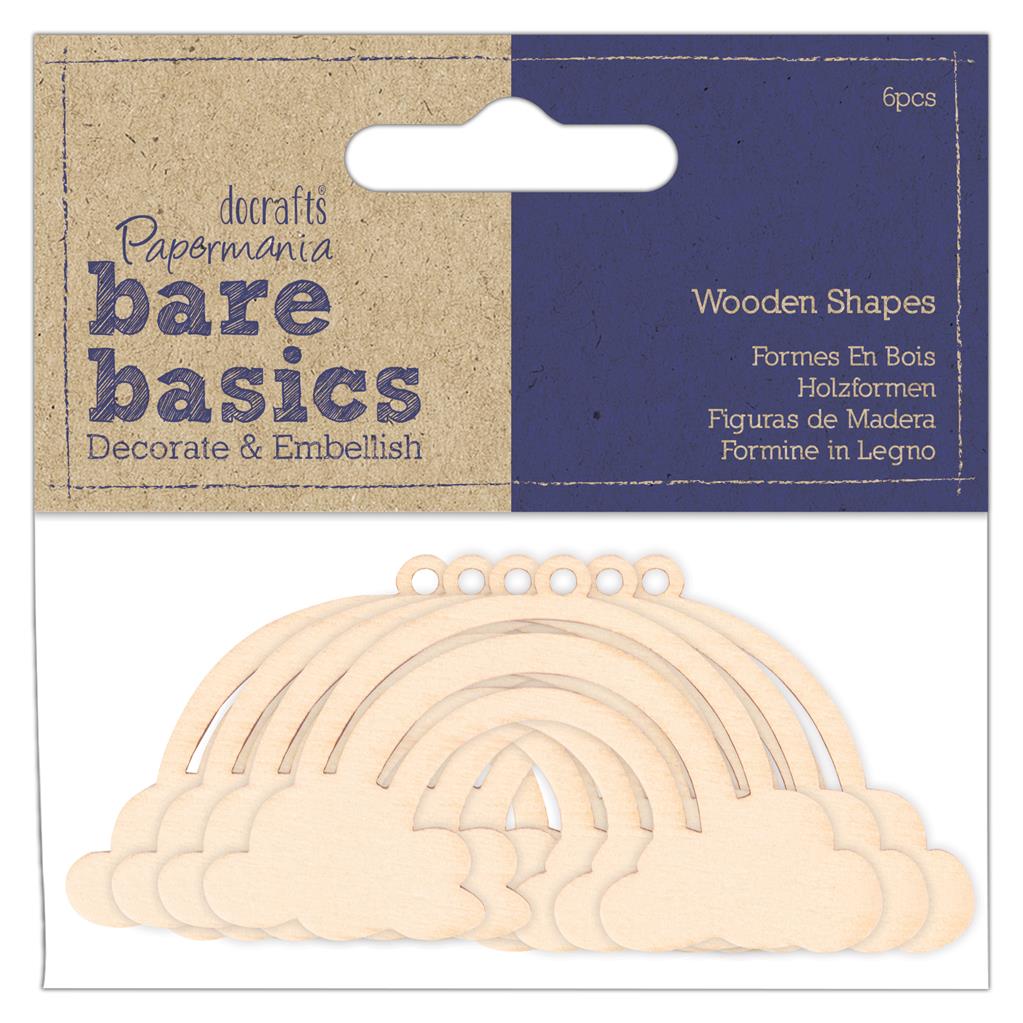 Bare Basics Wooden Shapes - Rainbows (6pc)