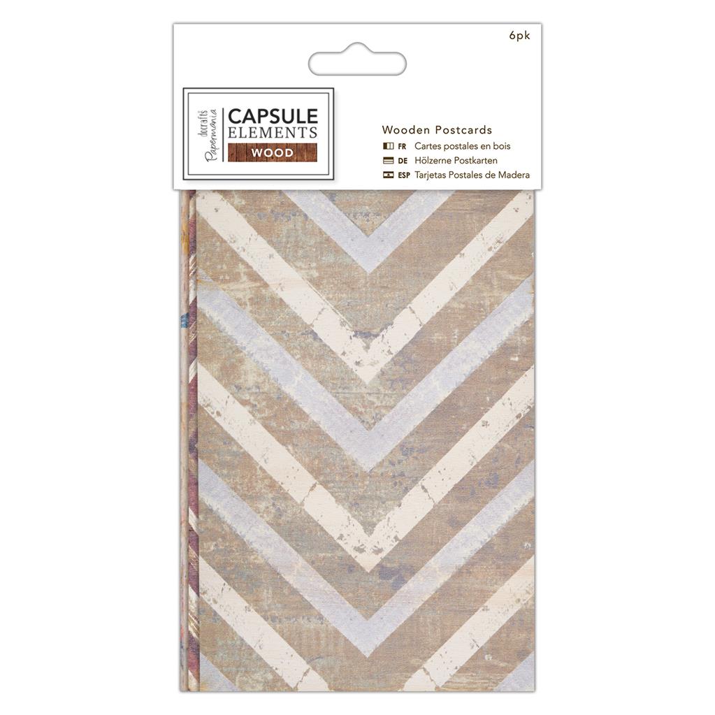 Papermania Capsule Elements Wood Wooden Postcards (6pk)