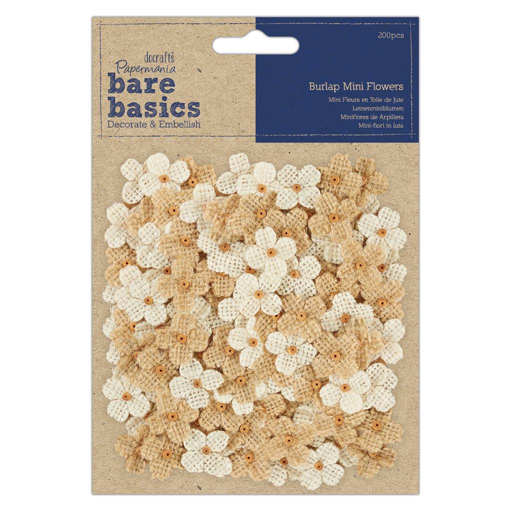 Bare Basics Burlap Mini Flowers (200pk)