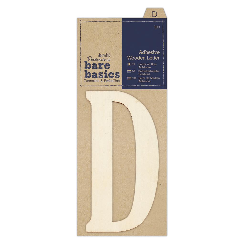 Bare Basics Adhesive Wooden Letter D (1pc)