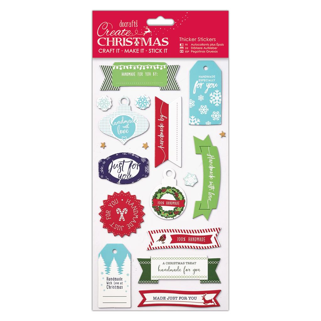 Create Christmas Thicker Stickers - Handmade By