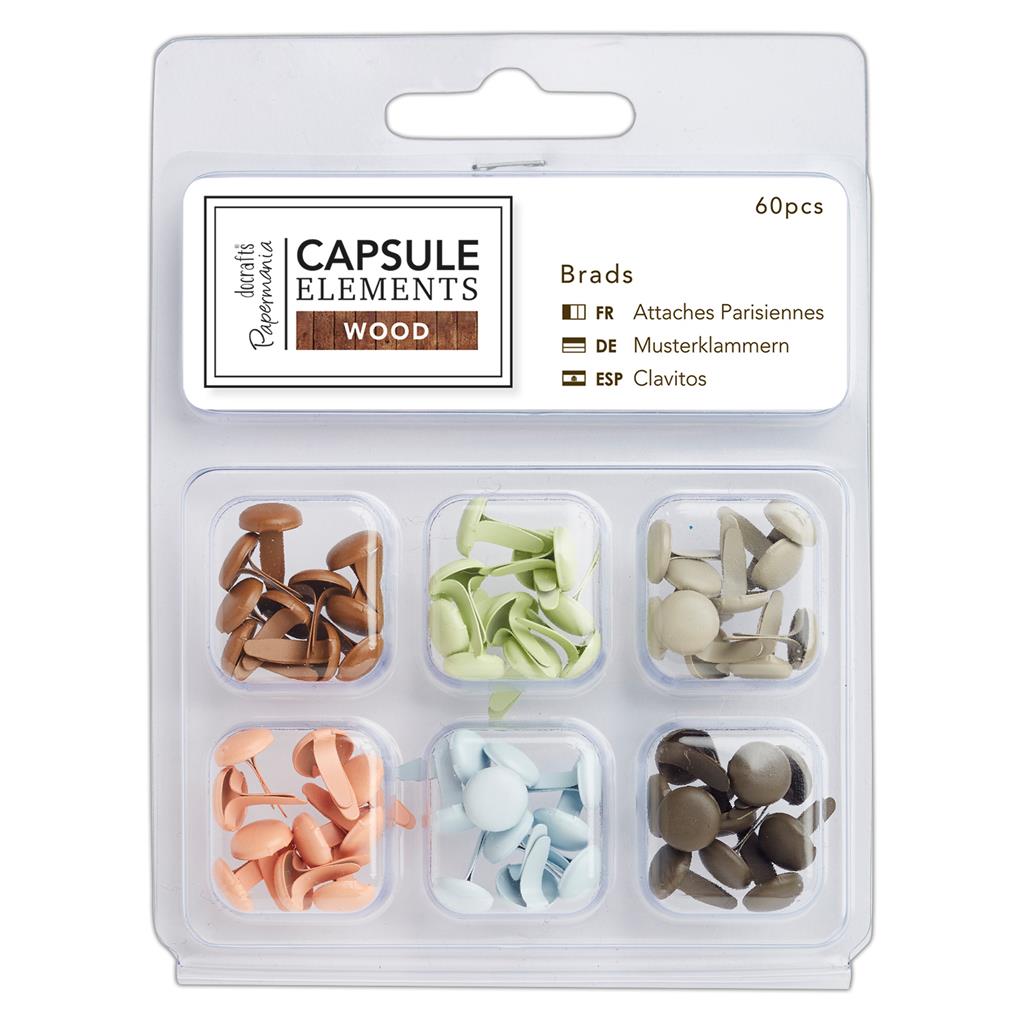 Papermania Capsule Elements Wood Brads (60pcs)