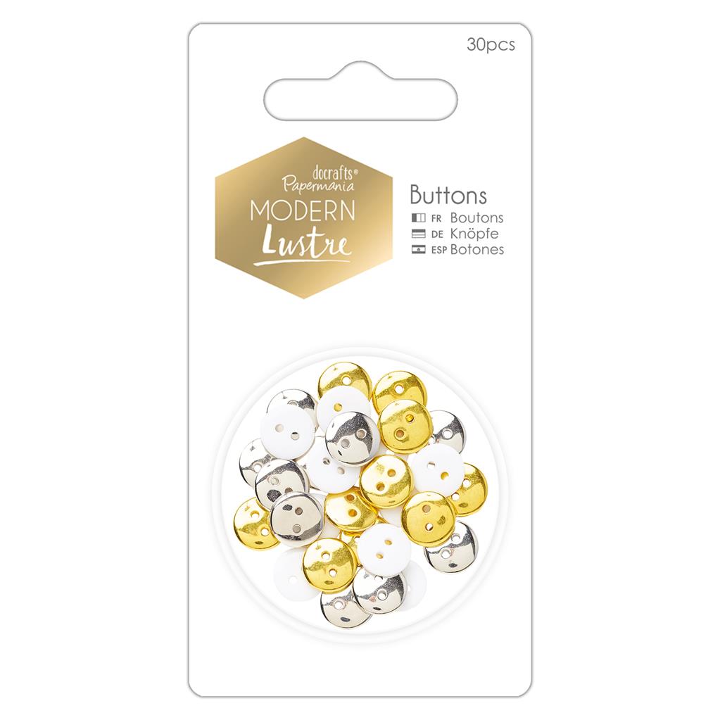 Papermania Modern Lustre Buttons (30pk)