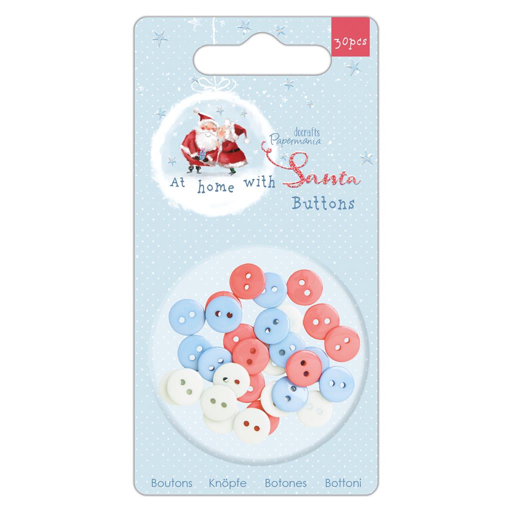 Papermania At Home with Santa Small Buttons (30pk)