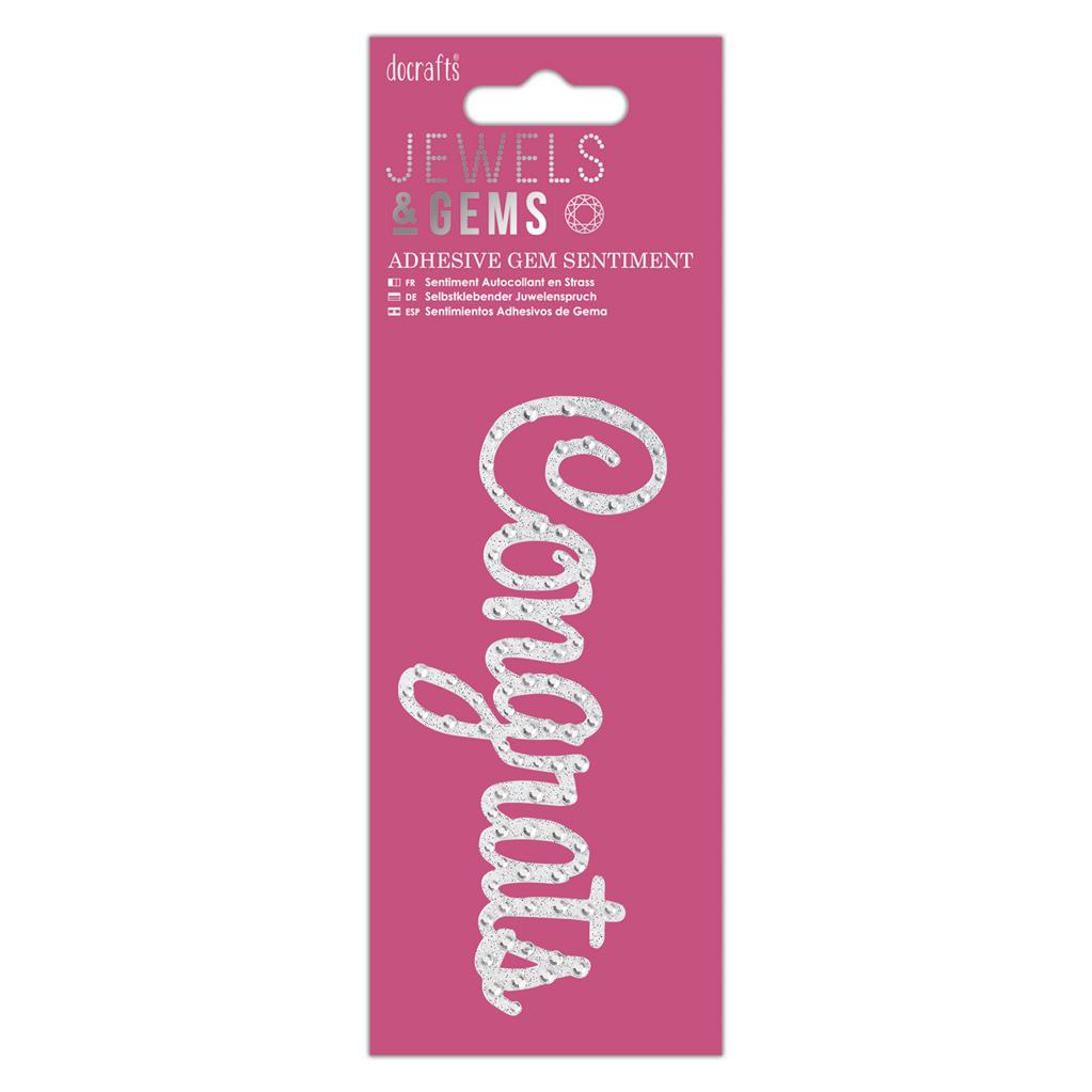 Papermania Jewels & Gems Adhesive Gem Sentiment - Congrats
