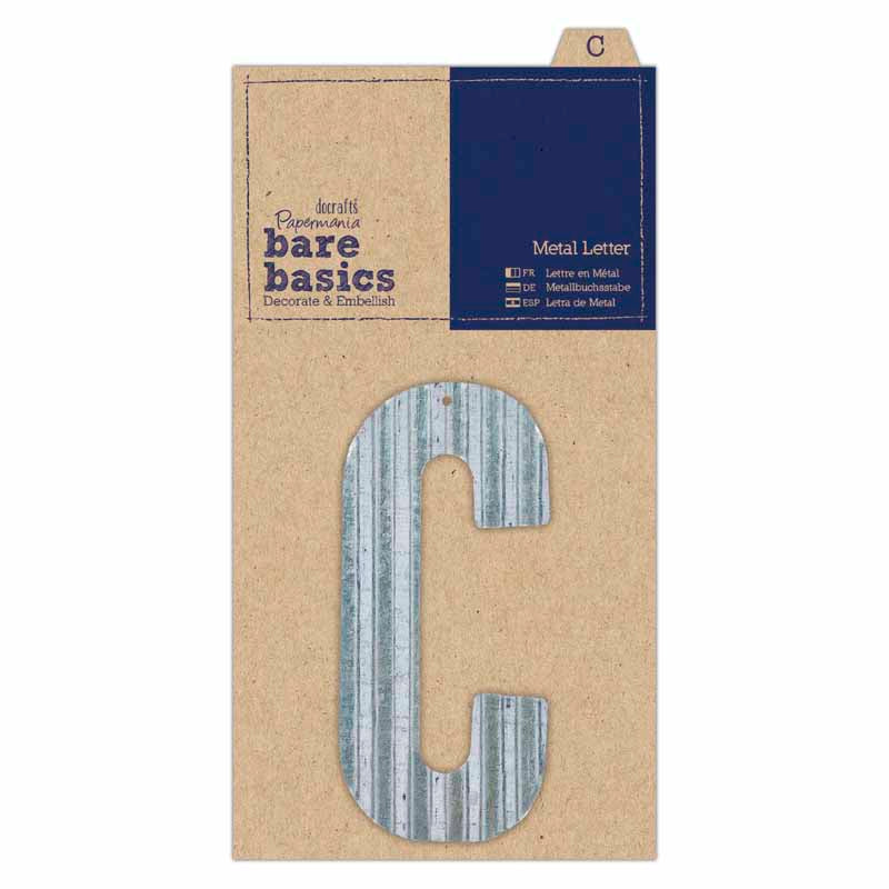 Bare Basics Metal Letters Silver 'C' (Single)