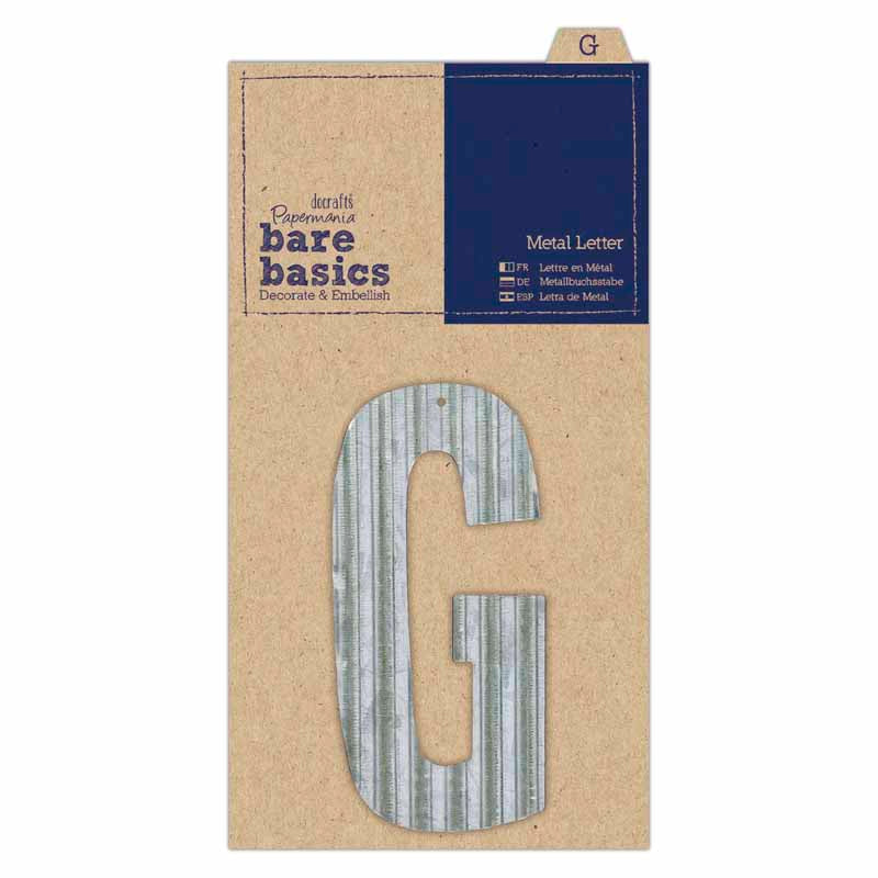 Bare Basics Metal Letters Silver 'G' (Single)
