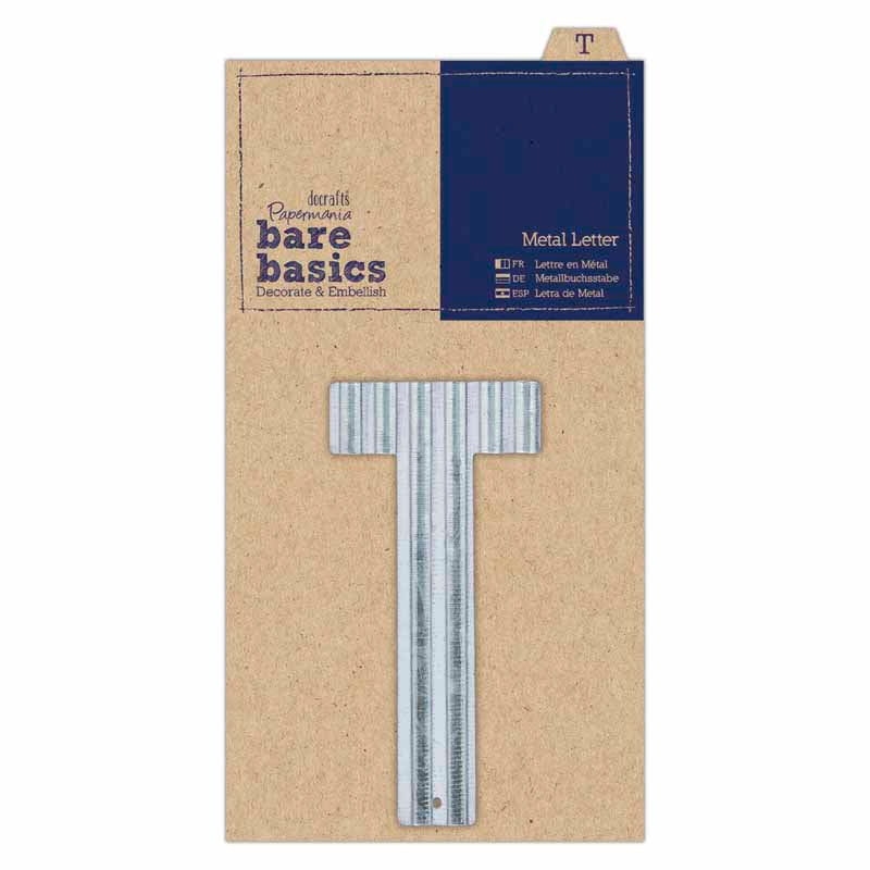 Bare Basics Metal Letters Silver 'T' (Single)