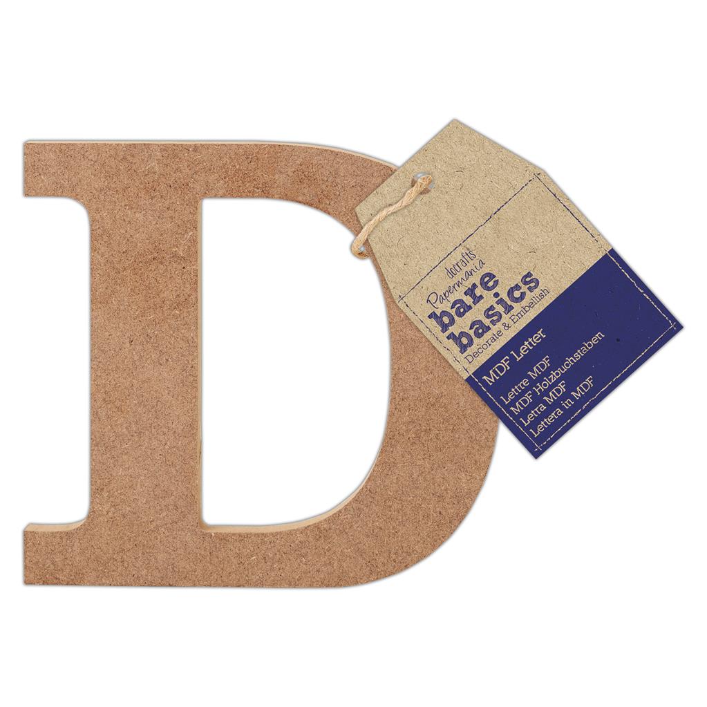 Bare Basics MDF Letter 10cm 'D' (Single)