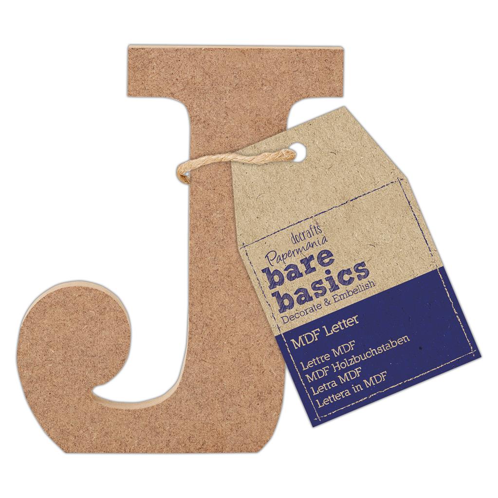 Bare Basics MDF Letter 10cm 'J' (Single)
