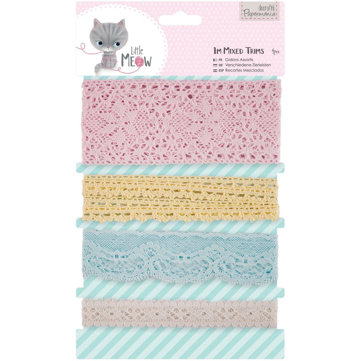 Papermania Mixed Trims - Little Meow 1m (4pk)