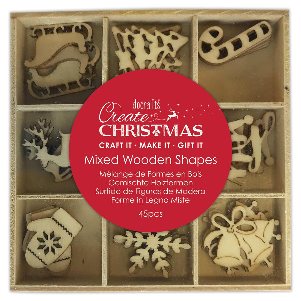 Create Christmas Wooden Shapes - Christmas Icons (45pk)