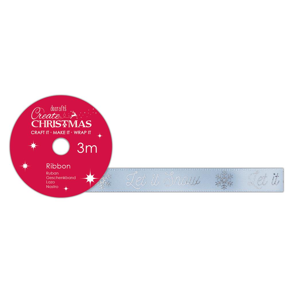 Create Christmas Satin Ribbon 3m - Let It Snow