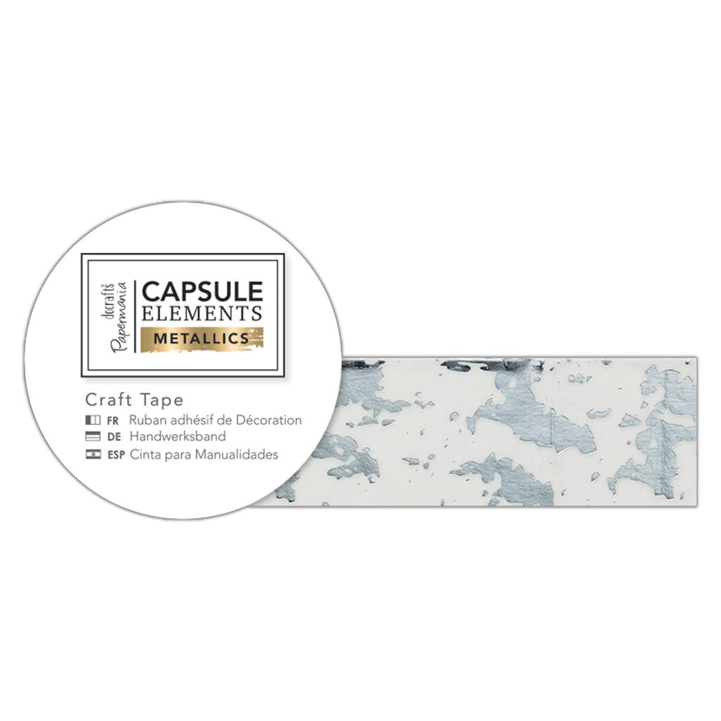 Papermania Elements Metallics Craft Tape 3m - Silver Texture
