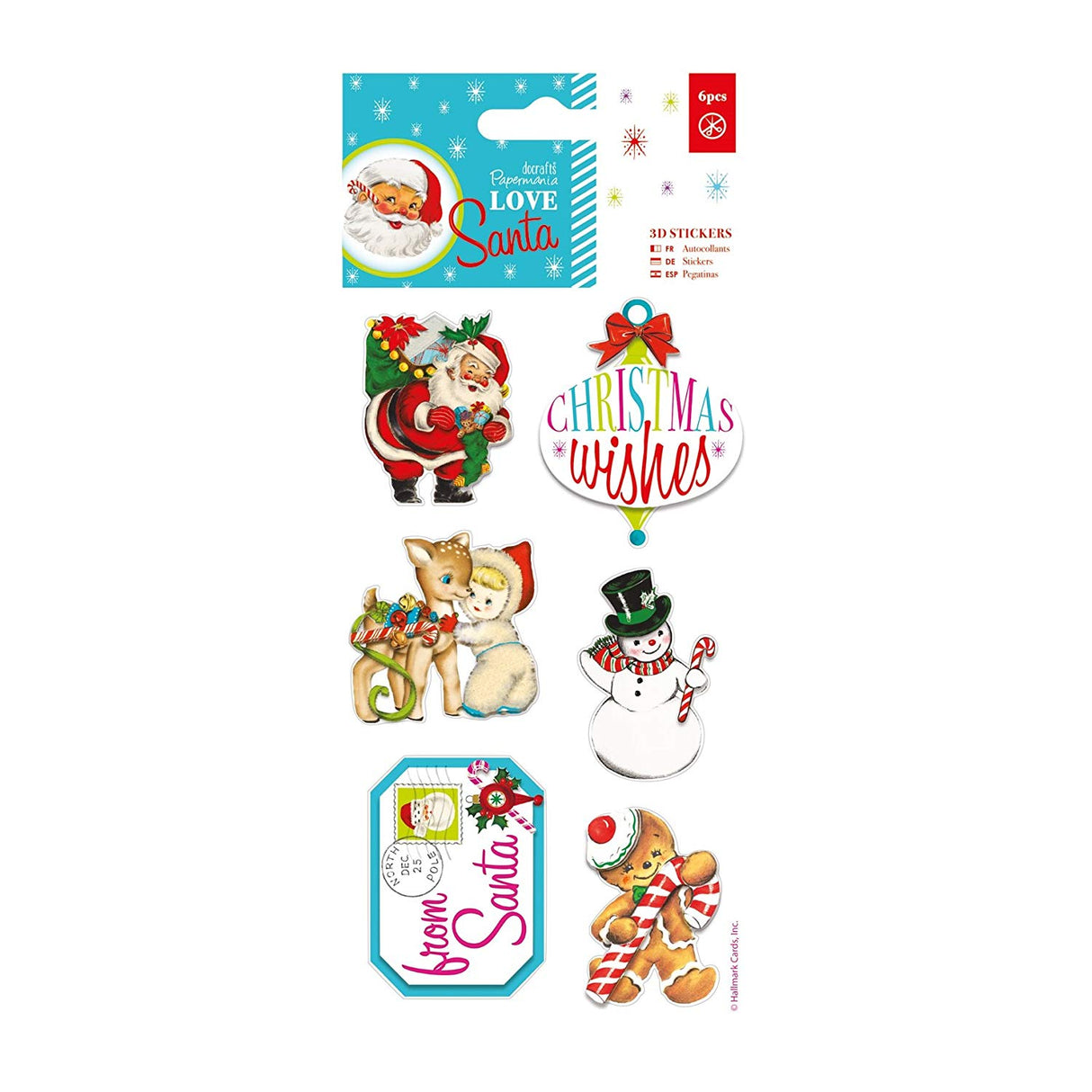 Papermania 3D Stickers - Love Santa