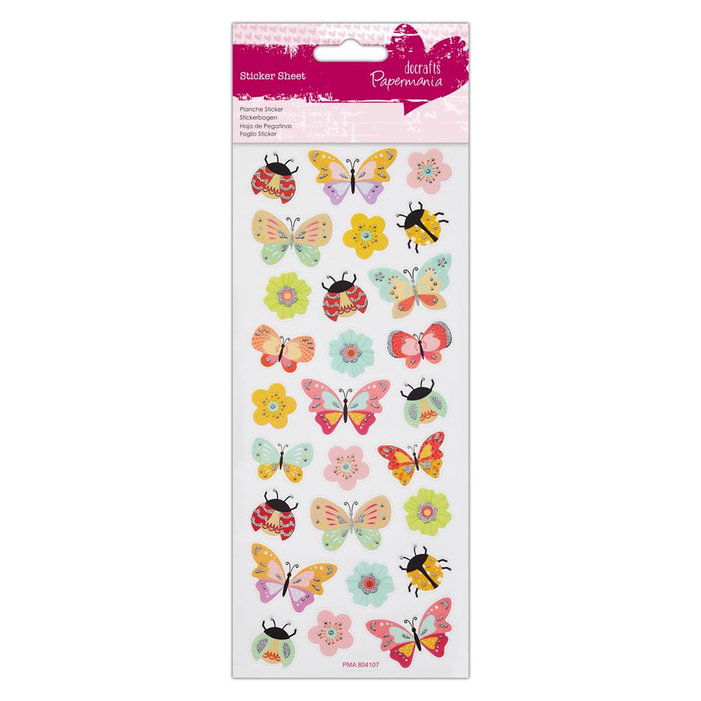 Papermania Glitter Stickers - Butterflies