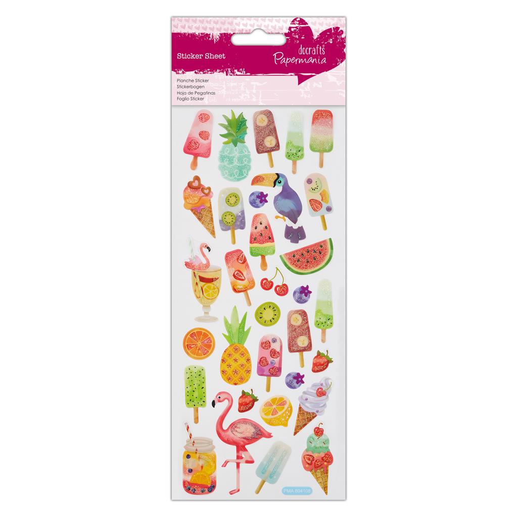 Papermania Glitter Stickers - Tropical Delights