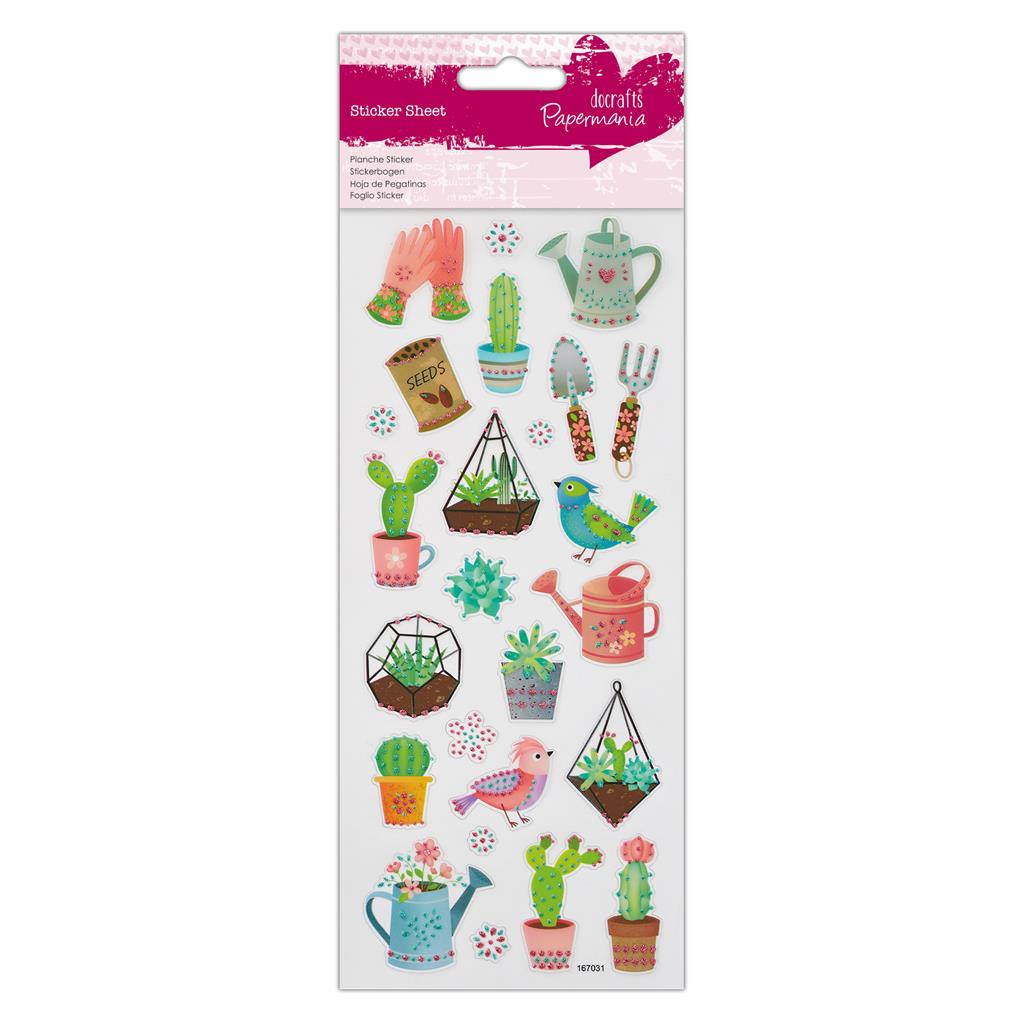 Papermania Glitter Stickers - Cactus Garden