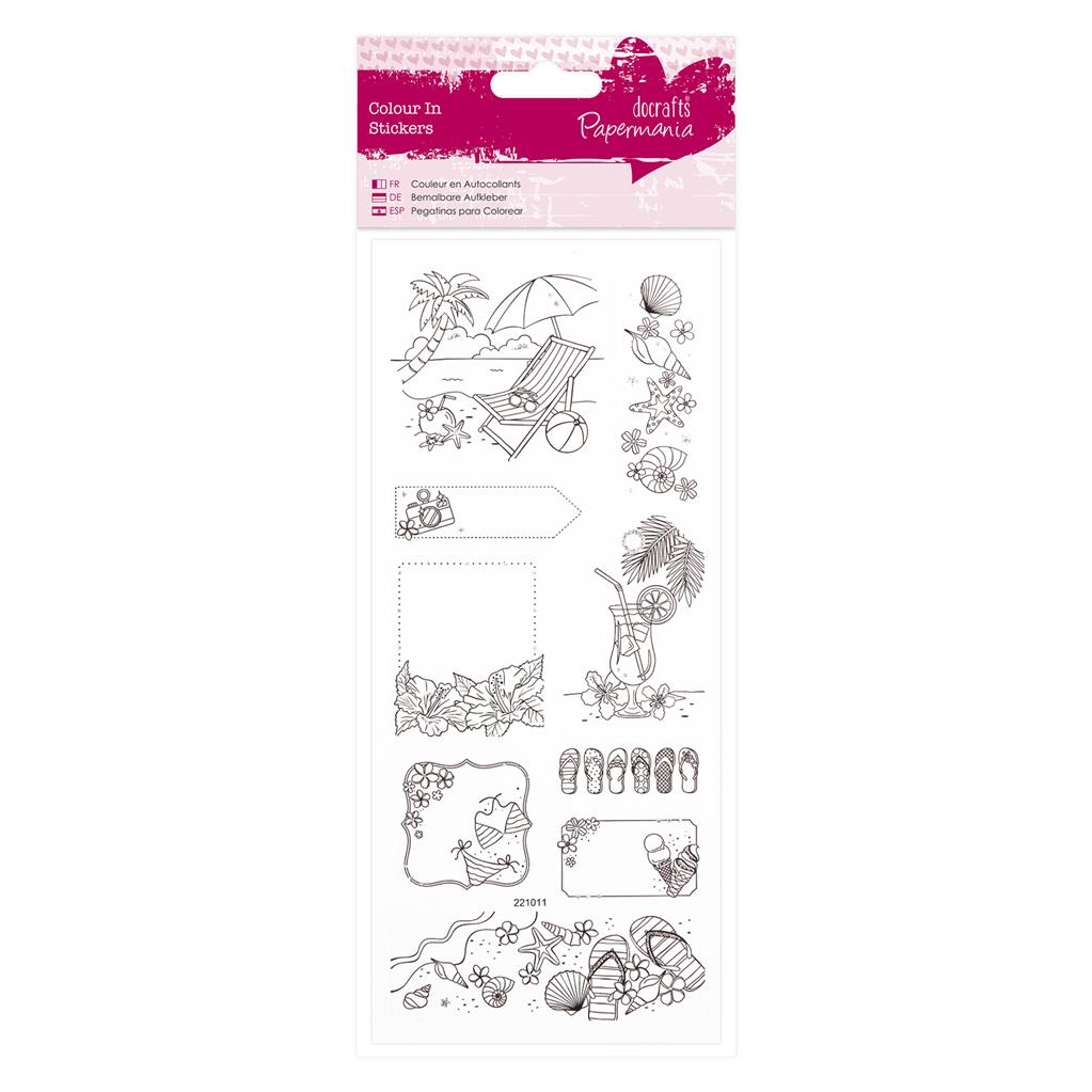Papermania Colour In Glitter Stickers - Seaside