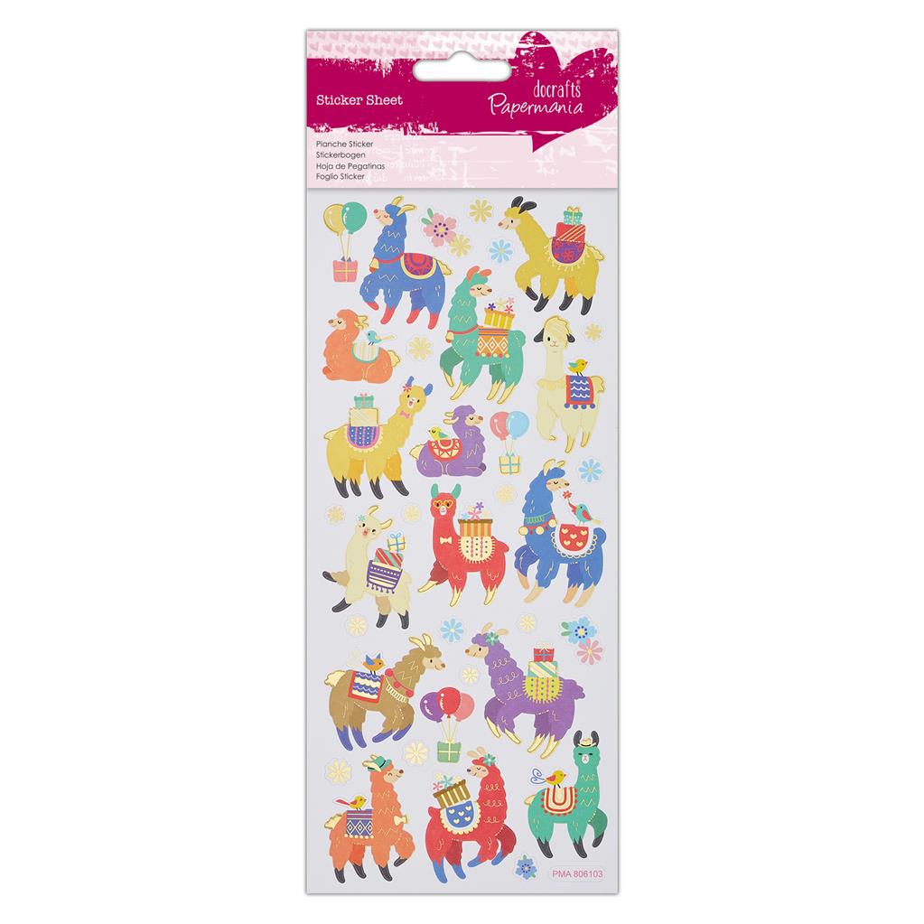 Papermania Foil Stickers - Fun Llamas
