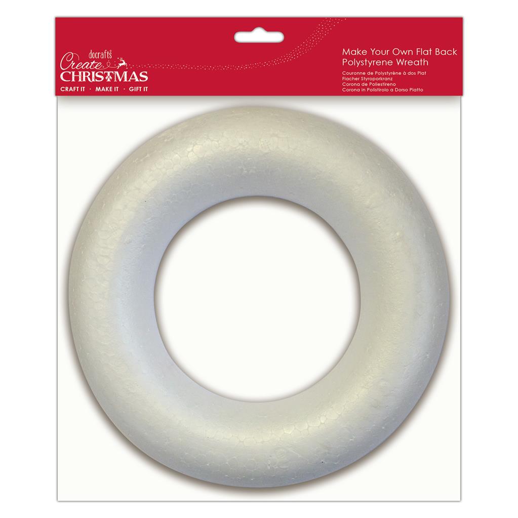 Create Christmas Make Your Own Polystyrene Decorations - Wreath Flat Back (Single)