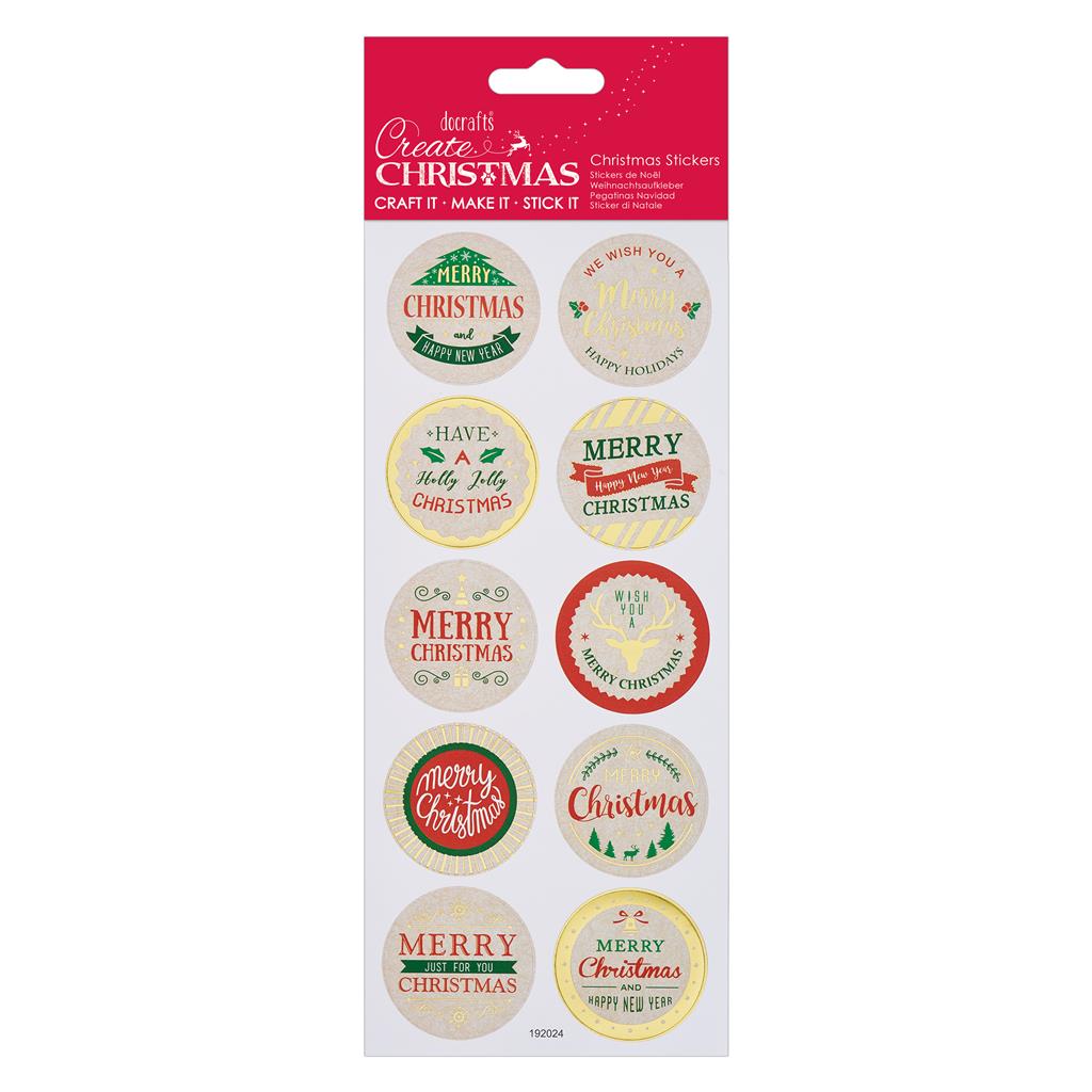 Create Christmas Stickers - Traditional Sentiments