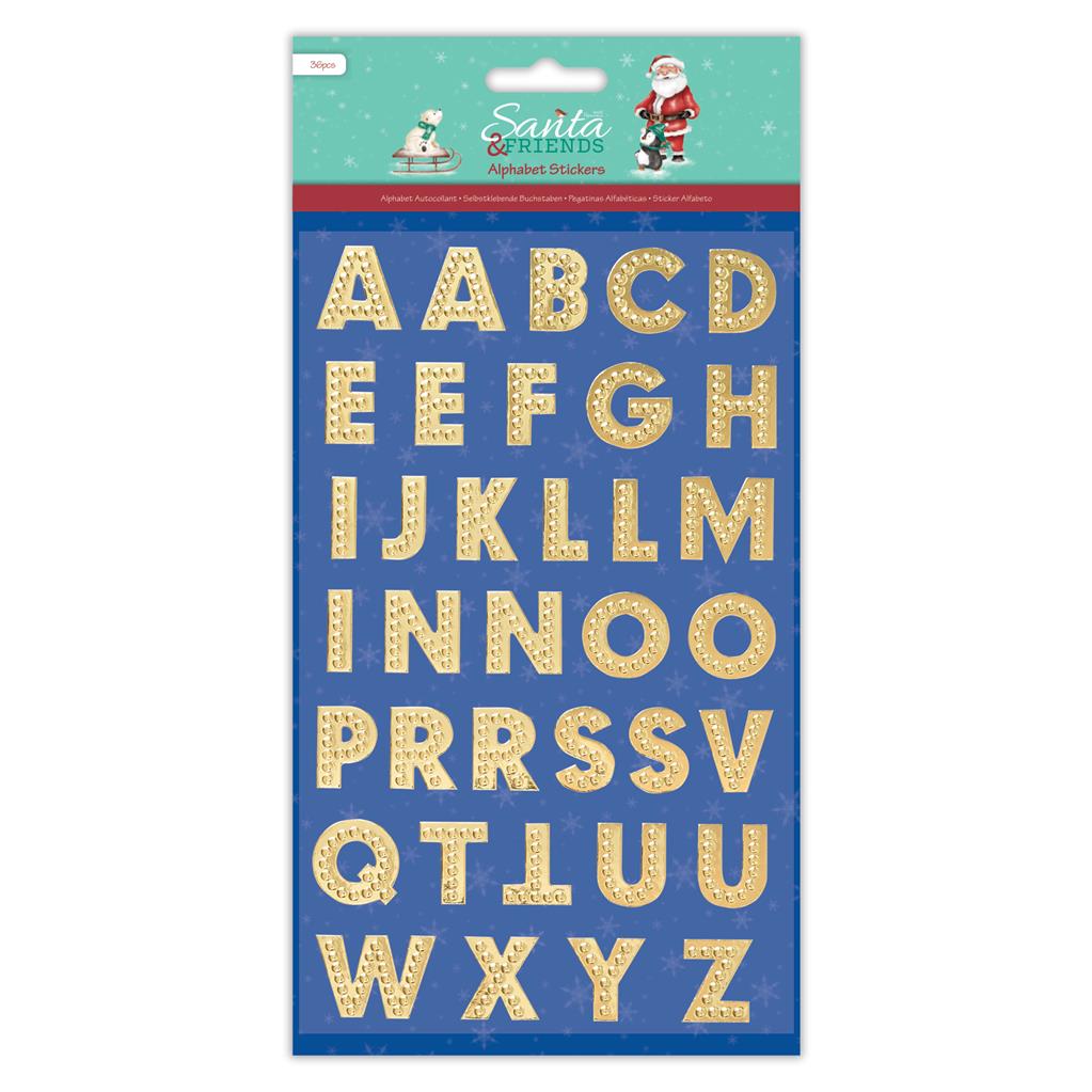 Papermania Santa and Friends Alphabet Stickers (36pcs)