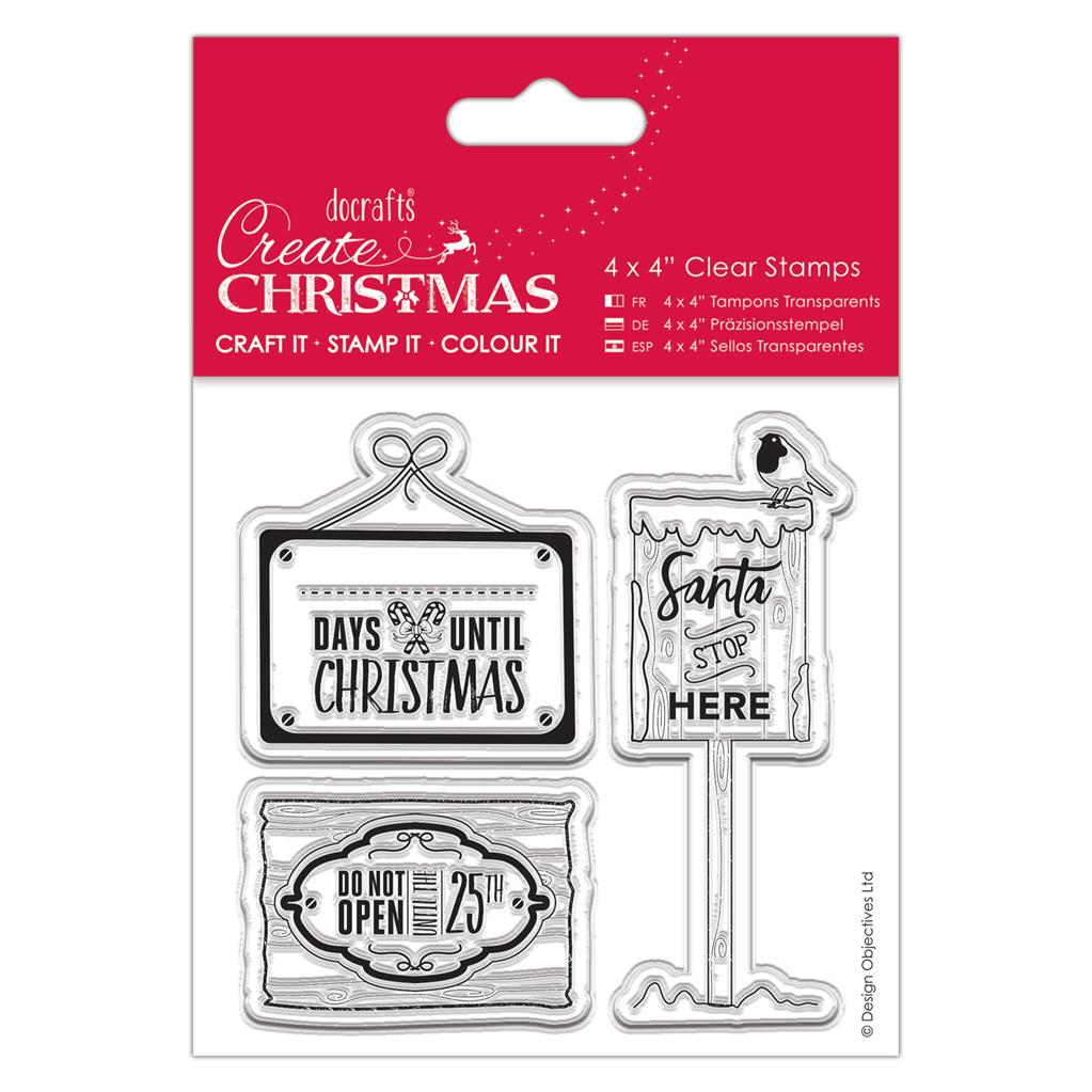 Create Christmas 4" x 4" Clear Stamps - Christmas Signs