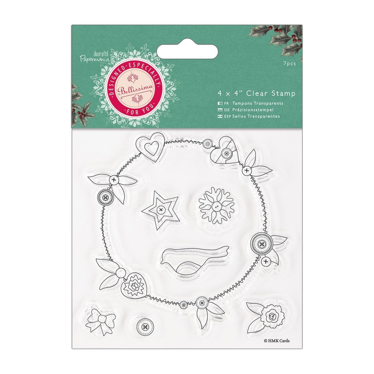 Papermania 4" x 4" Clear Stamp - Bellissima Christmas