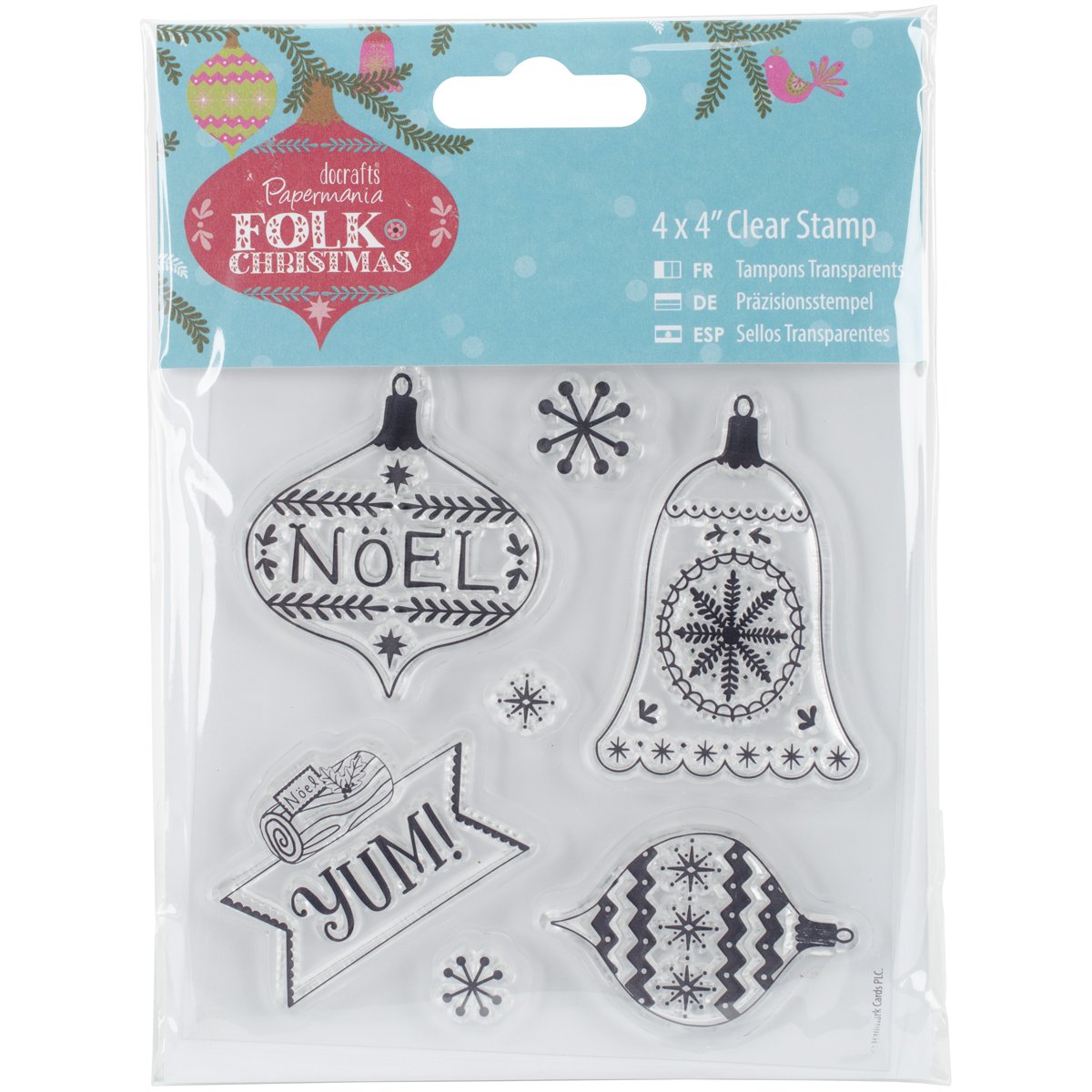Papermania 4" x 4" Clear Stamp - Folk Christmas - Yum
