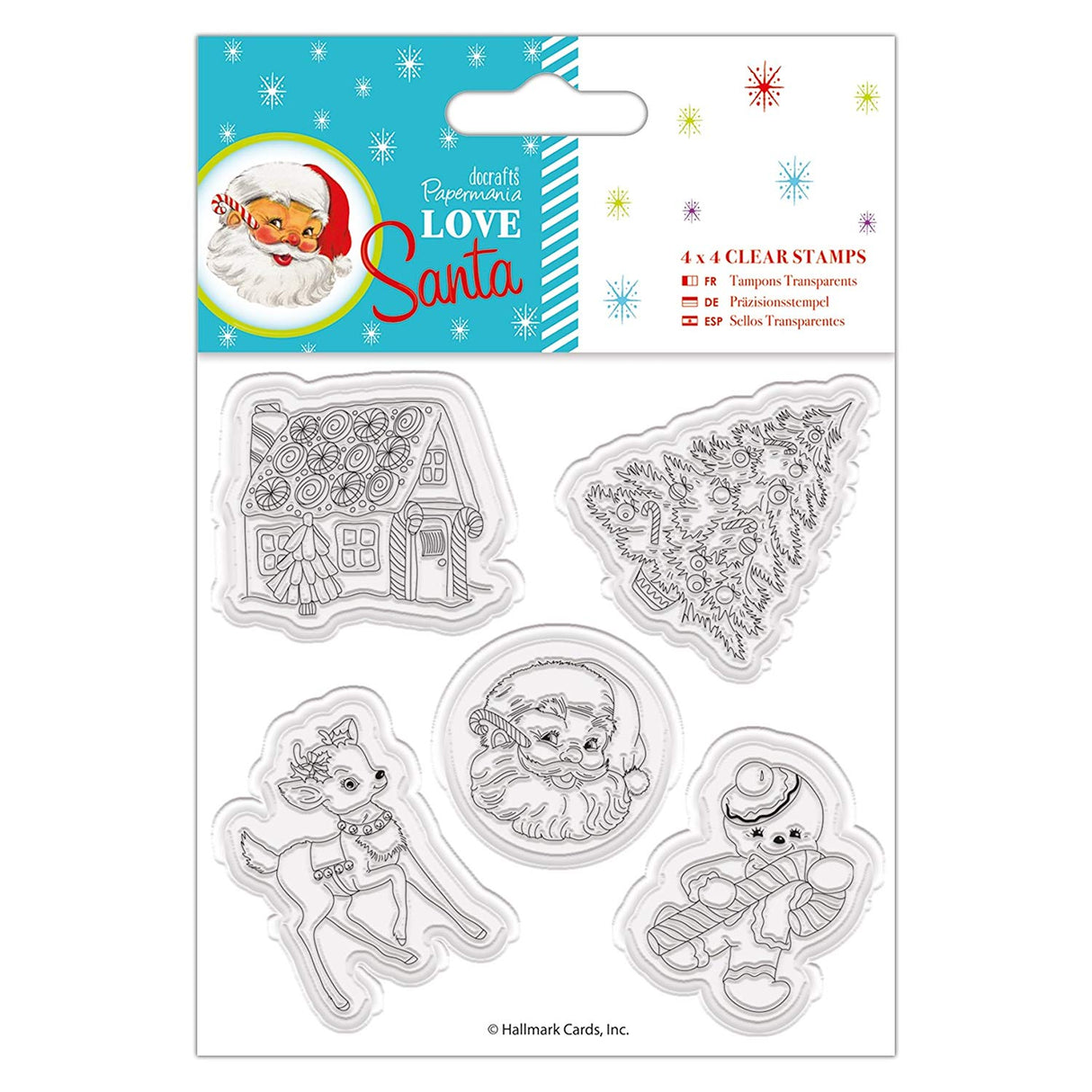 Papermania 4" x 4" Clear Stamp - Love Santa - Mixed Icons