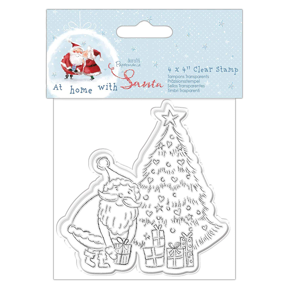 Papermania 4" x 4" Clear Stamp - At Home with Santa - Tree