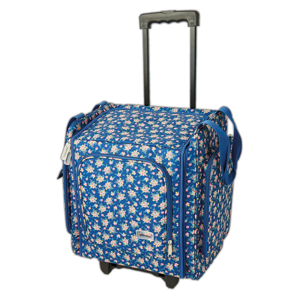 Papermania Wheelable Craft Tote - Navy Floral