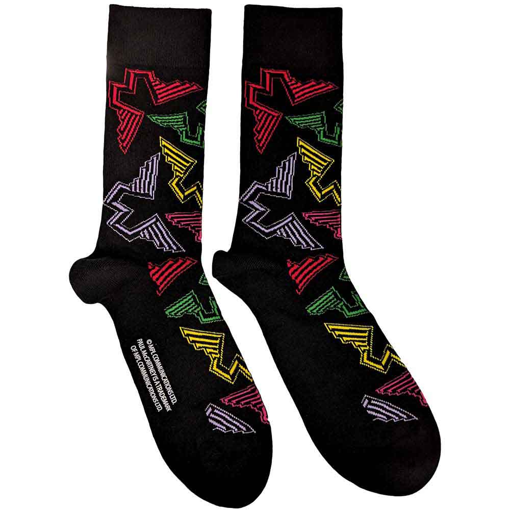 Paul McCartney Unisex Ankle Socks Wings Logos Black (UK Size 7-11)