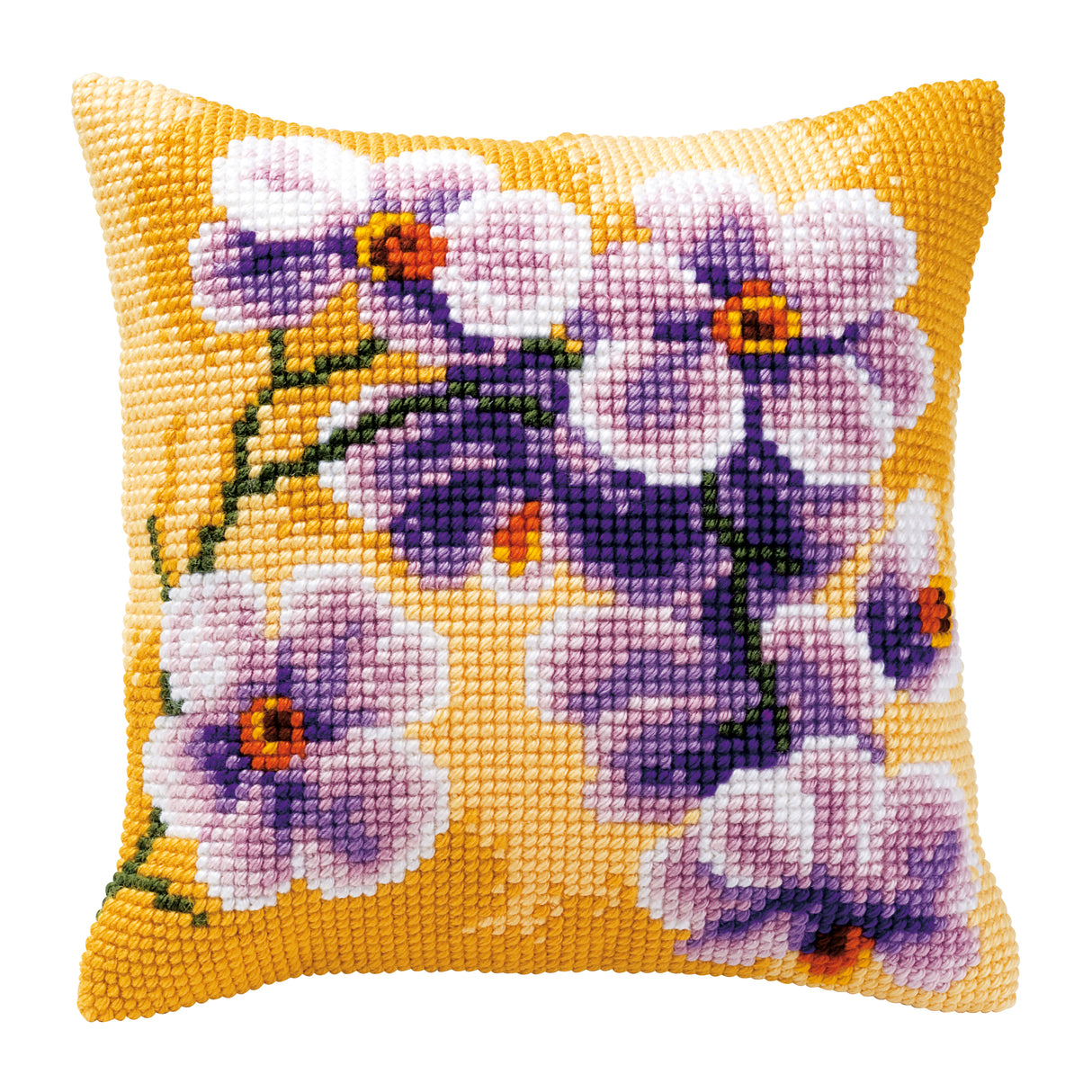 Vervaco Cross Stitch Kit 40cm Cushion Cover - Orchid 1