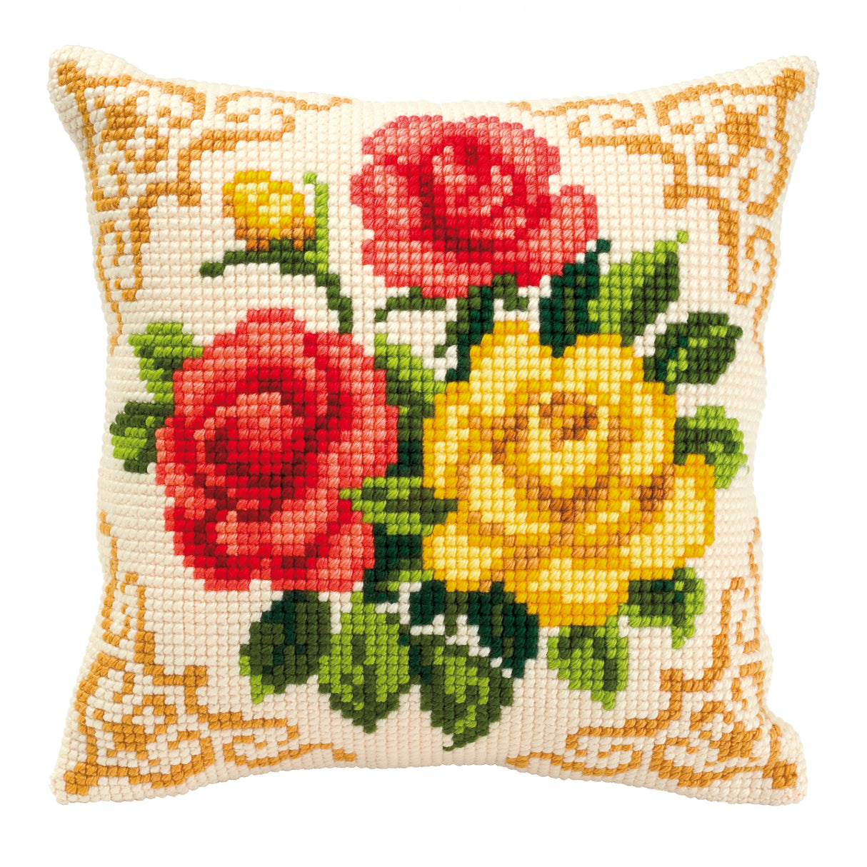 Vervaco Cross Stitch Kit 40cm Cushion Cover - Mixed Roses