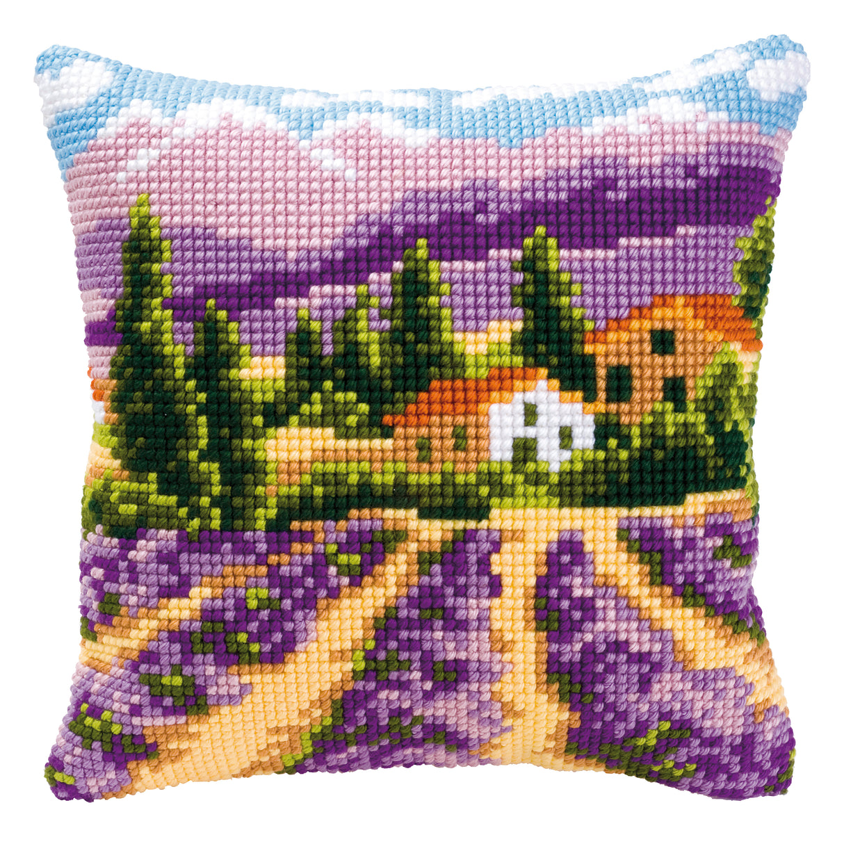 Vervaco Cross Stitch Kit 40cm Cushion Cover - Lavender Fields