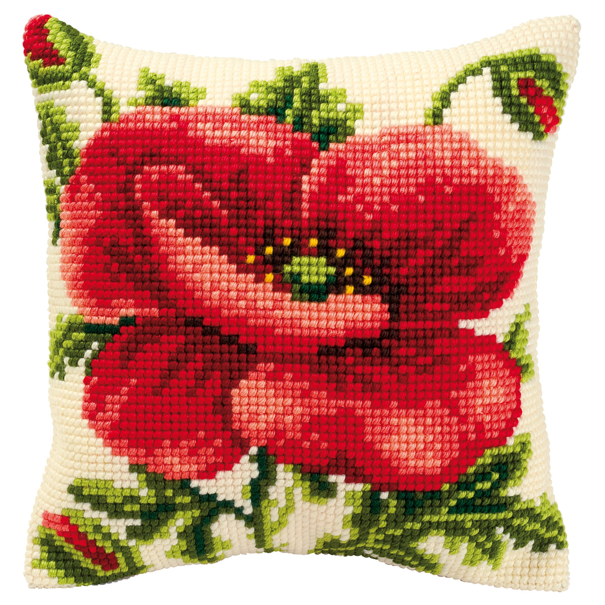 Vervaco Cross Stitch Kit 40cm Cushion Cover - Oriental Poppy