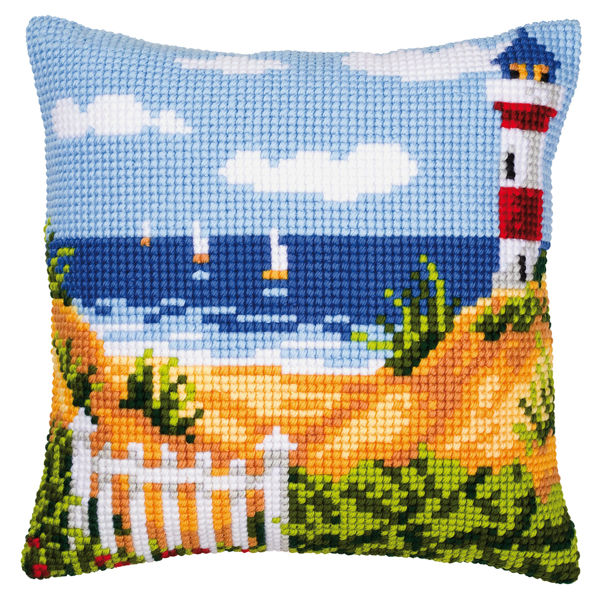Vervaco Cross Stitch Kit 40cm Cushion Cover - Lighthouse 1