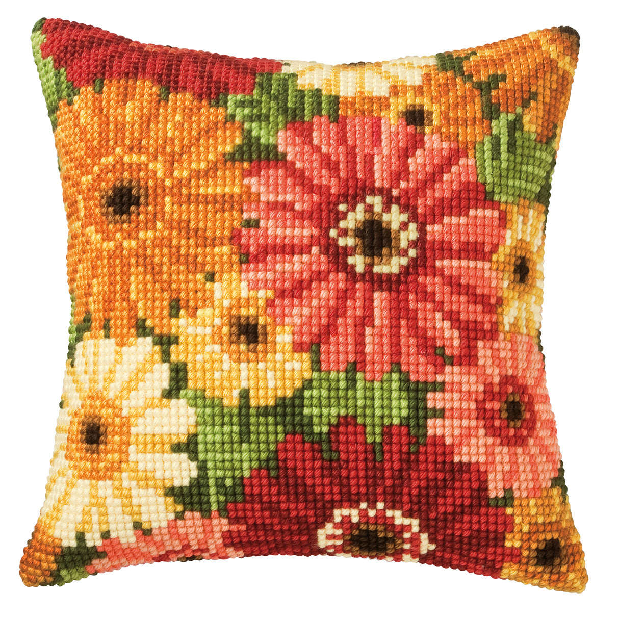 Vervaco Cross Stitch Kit 40cm Cushion Cover - Gerbera