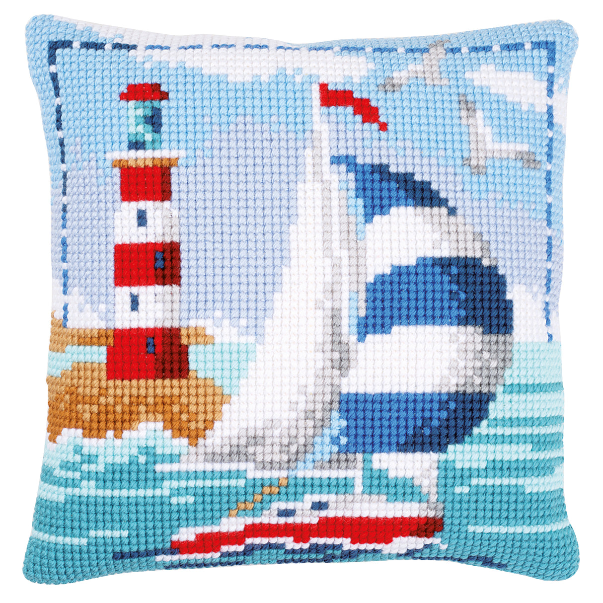Vervaco Cross Stitch Kit 40cm Cushion Cover - Lighthouse 2