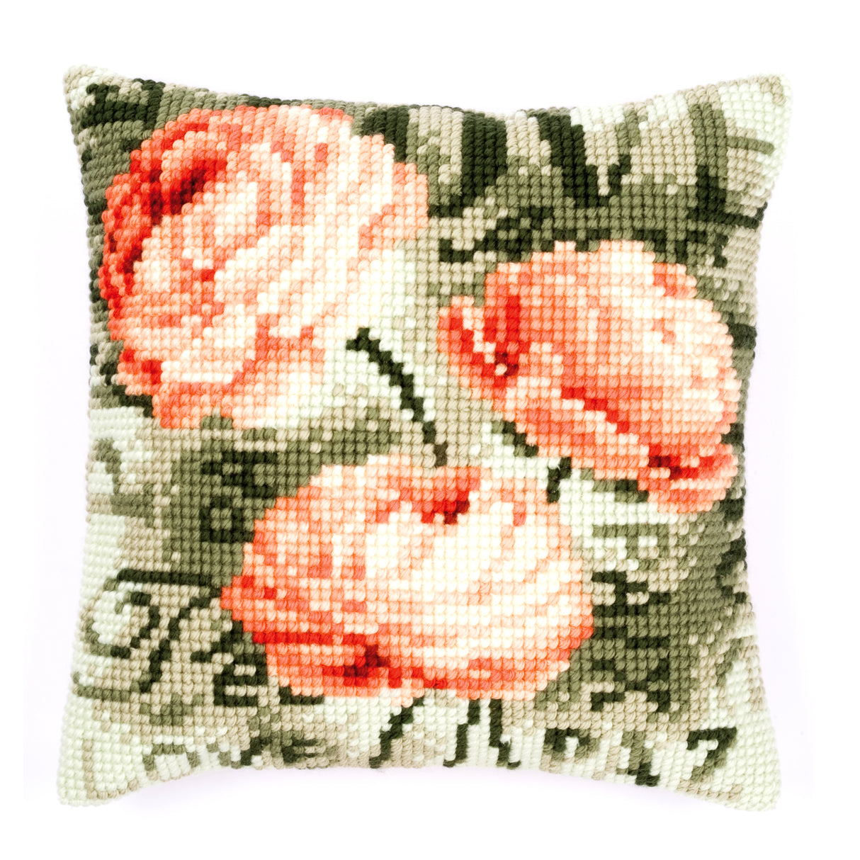 Vervaco Cross Stitch Kit 40cm Cushion Cover - Peony 1