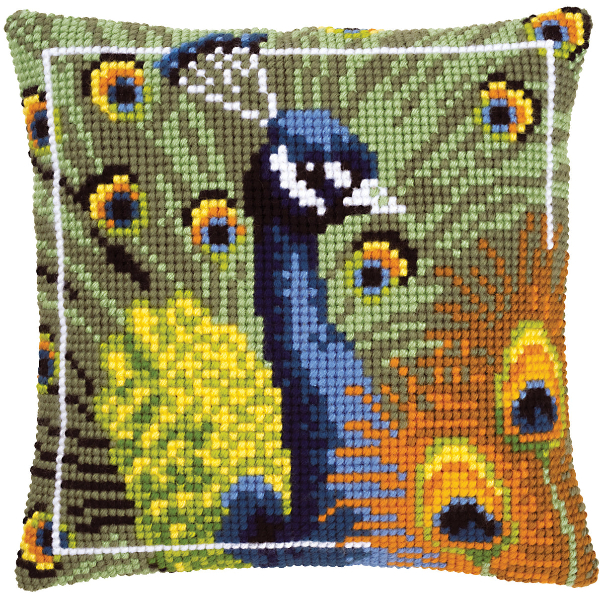 Vervaco Cross Stitch Kit 40cm Cushion Cover - Peacock