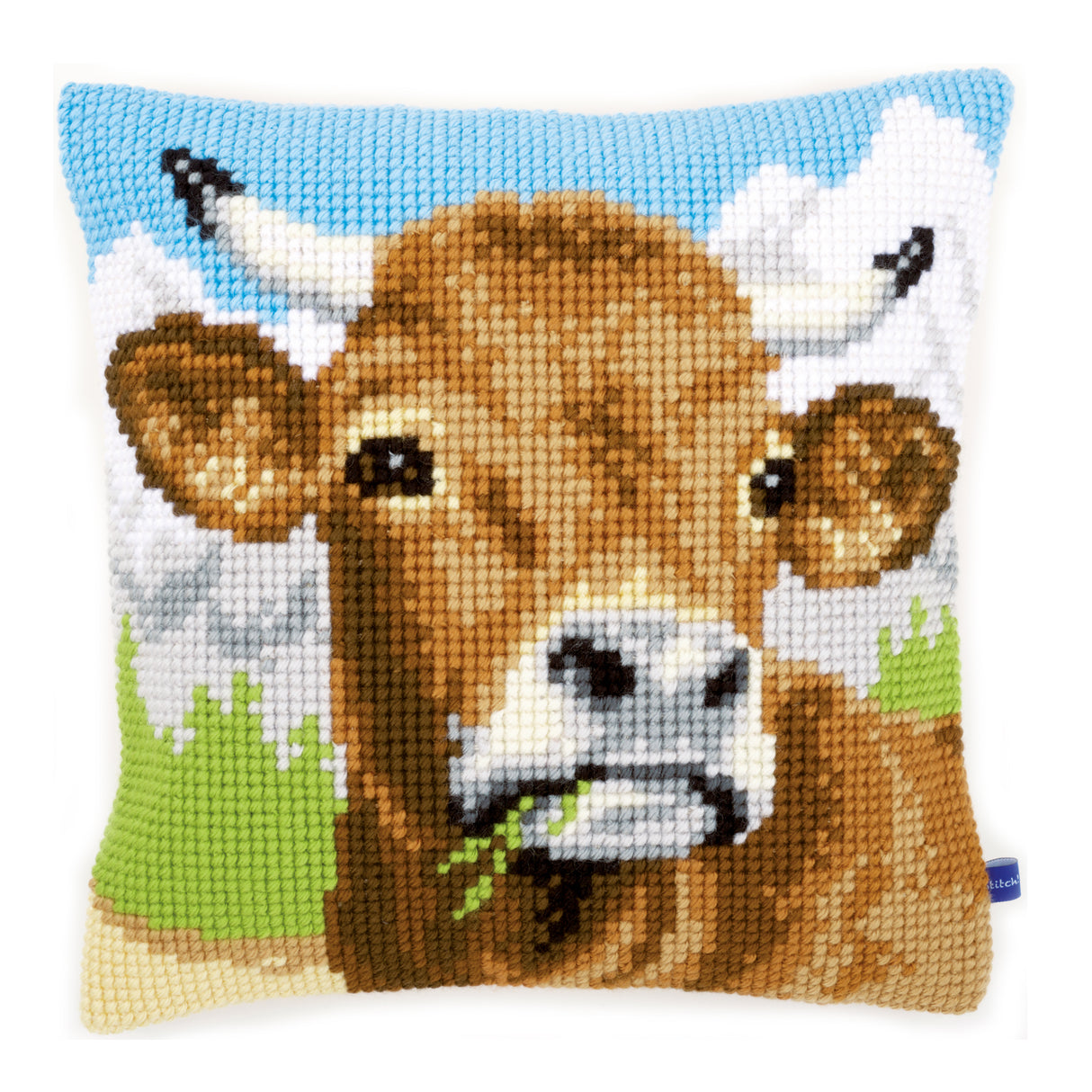Vervaco Cross Stitch Kit 40cm Cushion Cover - Cow