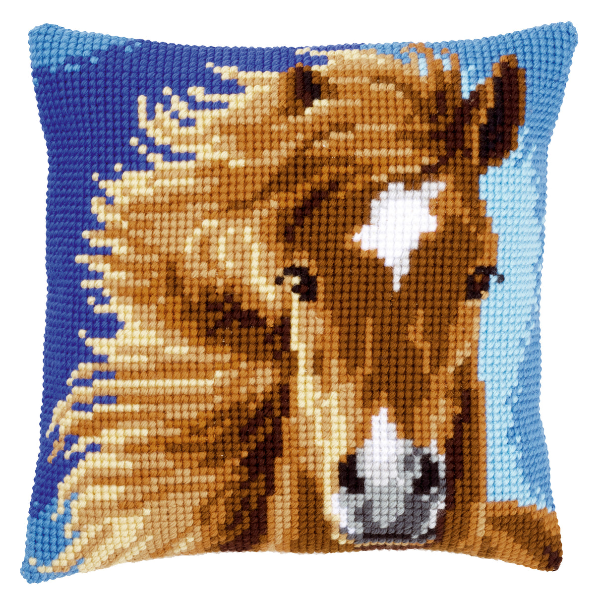 Vervaco Cross Stitch Kit 40cm Cushion Cover - Brown Horse