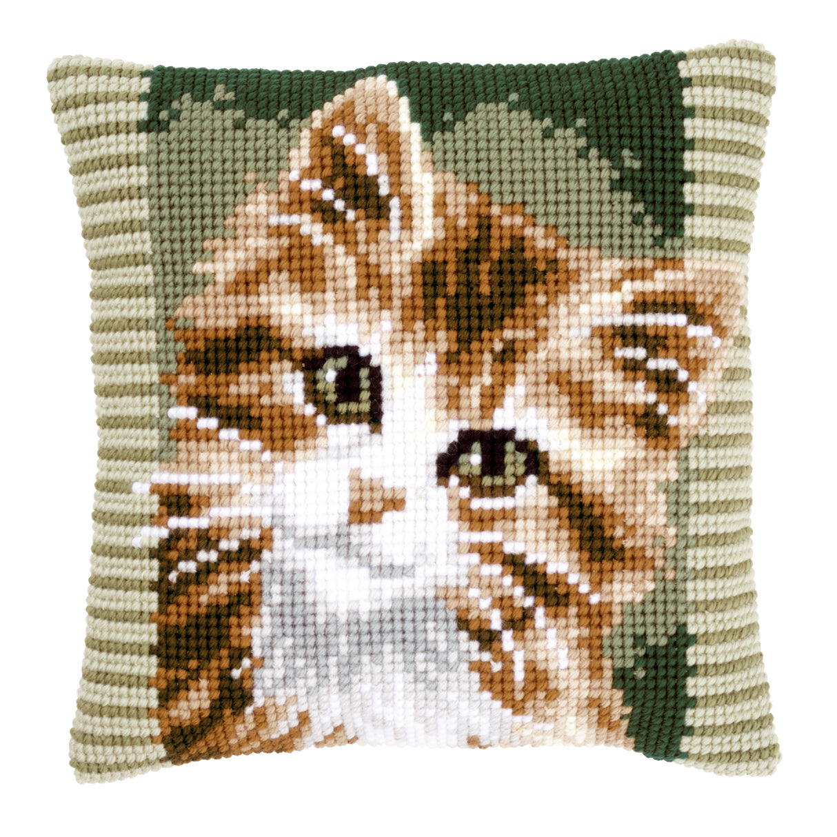 Vervaco Cross Stitch Kit 40cm Cushion Cover - Brown Cat 2