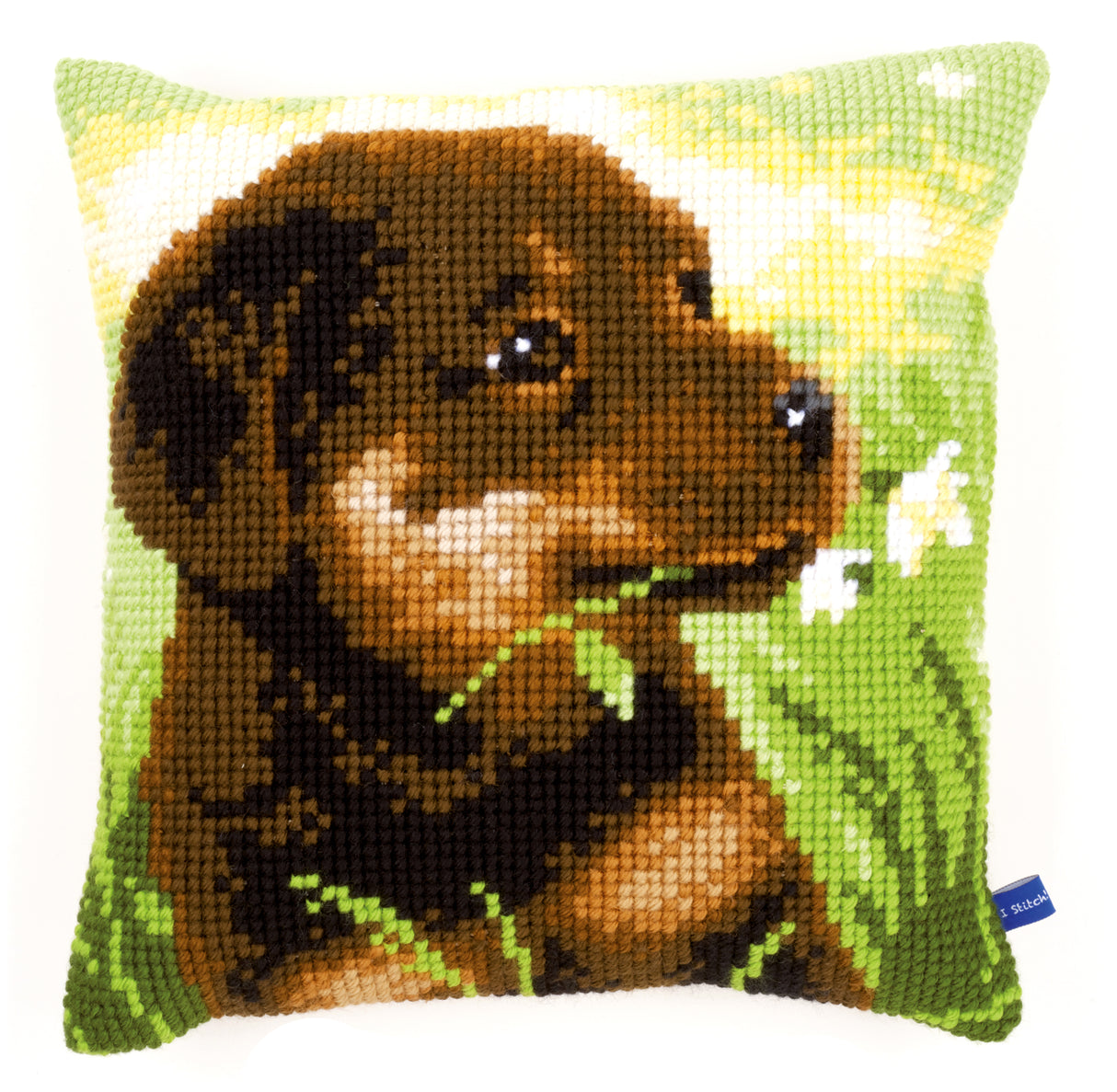 Vervaco Cross Stitch Kit 40cm Cushion Cover - Rottweiler Puppy